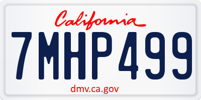 CA license plate 7MHP499