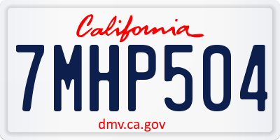 CA license plate 7MHP504