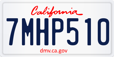 CA license plate 7MHP510