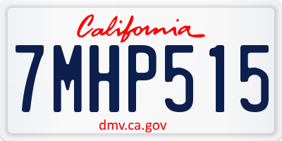 CA license plate 7MHP515