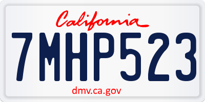 CA license plate 7MHP523