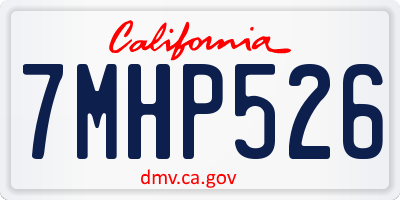 CA license plate 7MHP526