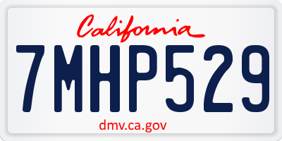 CA license plate 7MHP529