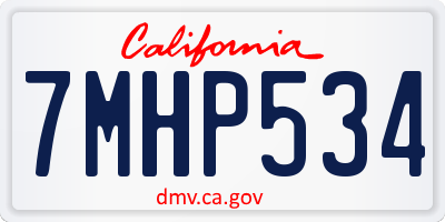 CA license plate 7MHP534