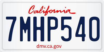 CA license plate 7MHP540