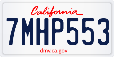 CA license plate 7MHP553