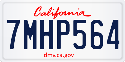CA license plate 7MHP564