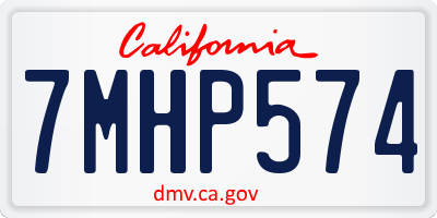 CA license plate 7MHP574