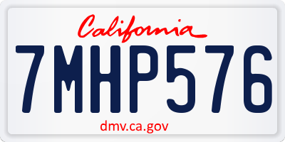 CA license plate 7MHP576