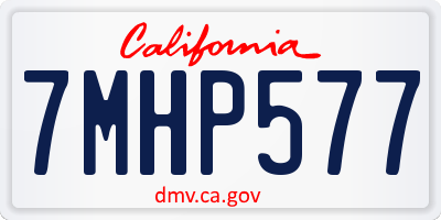 CA license plate 7MHP577