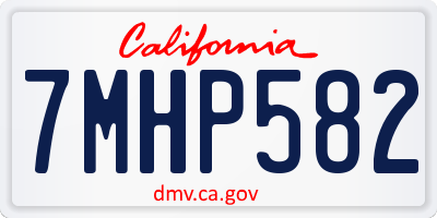 CA license plate 7MHP582