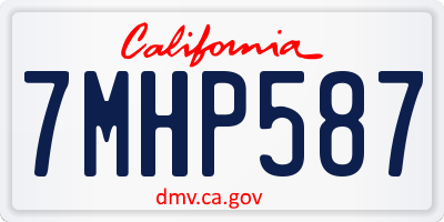 CA license plate 7MHP587