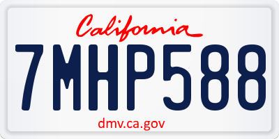 CA license plate 7MHP588