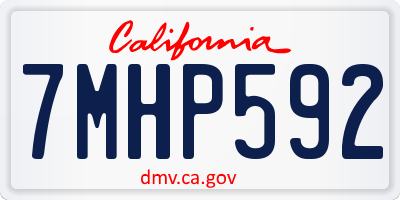 CA license plate 7MHP592