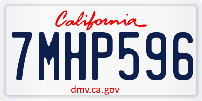 CA license plate 7MHP596