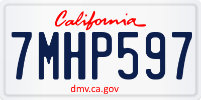 CA license plate 7MHP597