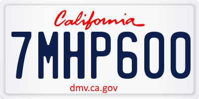 CA license plate 7MHP600