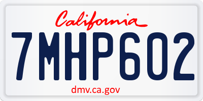 CA license plate 7MHP602