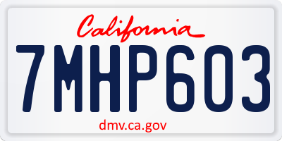 CA license plate 7MHP603