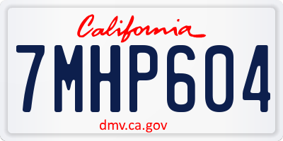 CA license plate 7MHP604