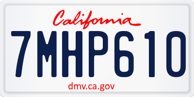 CA license plate 7MHP610
