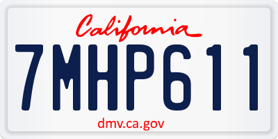 CA license plate 7MHP611