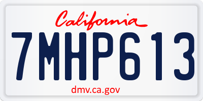 CA license plate 7MHP613