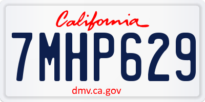 CA license plate 7MHP629