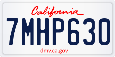 CA license plate 7MHP630