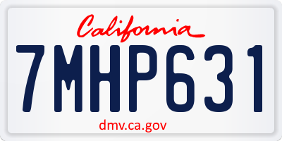CA license plate 7MHP631