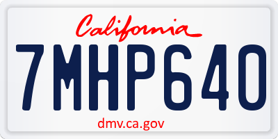 CA license plate 7MHP640