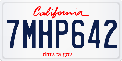 CA license plate 7MHP642