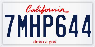 CA license plate 7MHP644