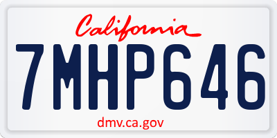 CA license plate 7MHP646