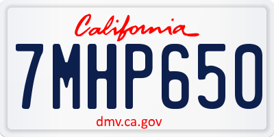 CA license plate 7MHP650