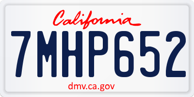 CA license plate 7MHP652