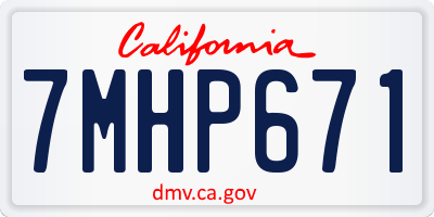 CA license plate 7MHP671