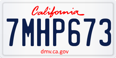 CA license plate 7MHP673