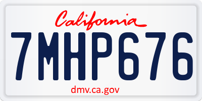 CA license plate 7MHP676