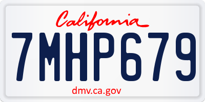 CA license plate 7MHP679