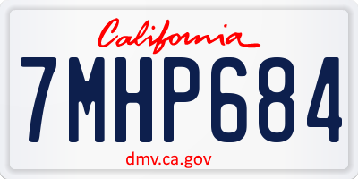 CA license plate 7MHP684
