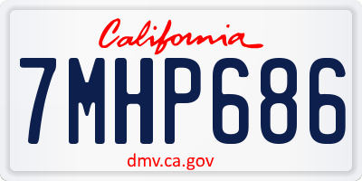 CA license plate 7MHP686