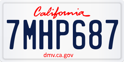 CA license plate 7MHP687