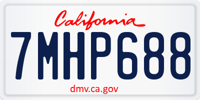 CA license plate 7MHP688