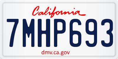 CA license plate 7MHP693
