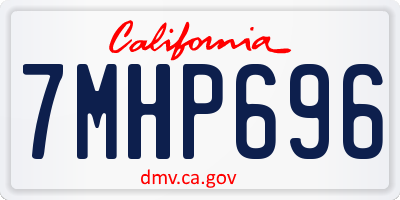 CA license plate 7MHP696