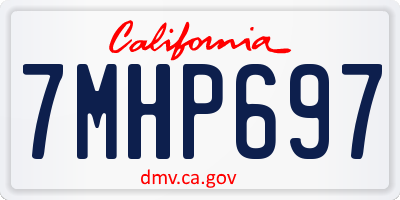 CA license plate 7MHP697