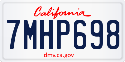 CA license plate 7MHP698