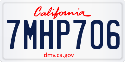 CA license plate 7MHP706