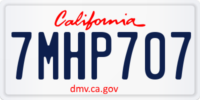 CA license plate 7MHP707
